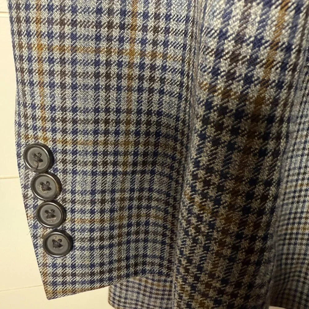 Brooks Brothers 1818 Madison 100% Wool Sport Coat Brown Plaid Blazer Men’s 44R